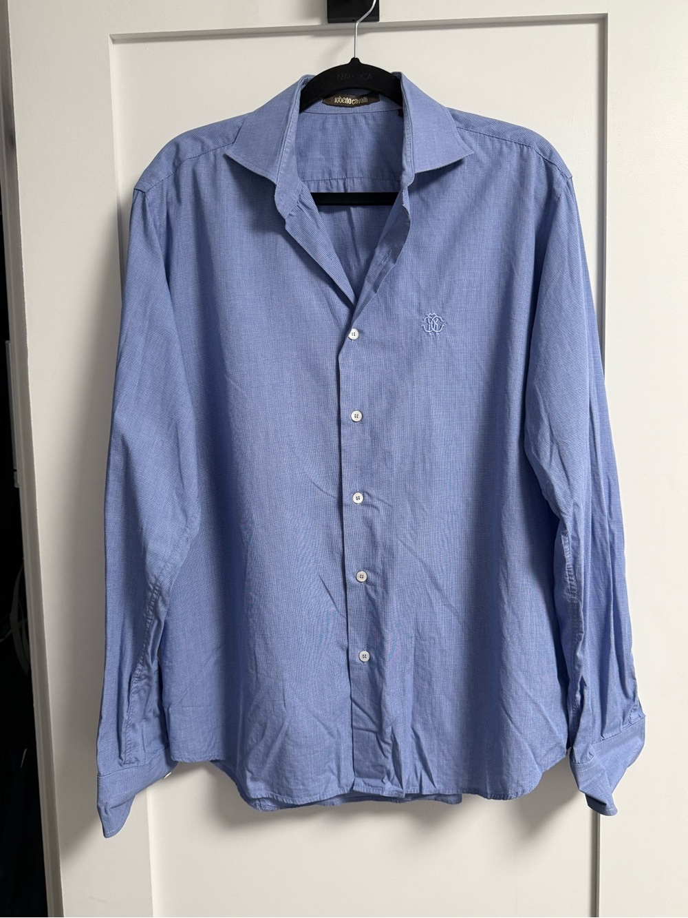 Roberto Cavalli Light Blue Men's Dress Shirt
